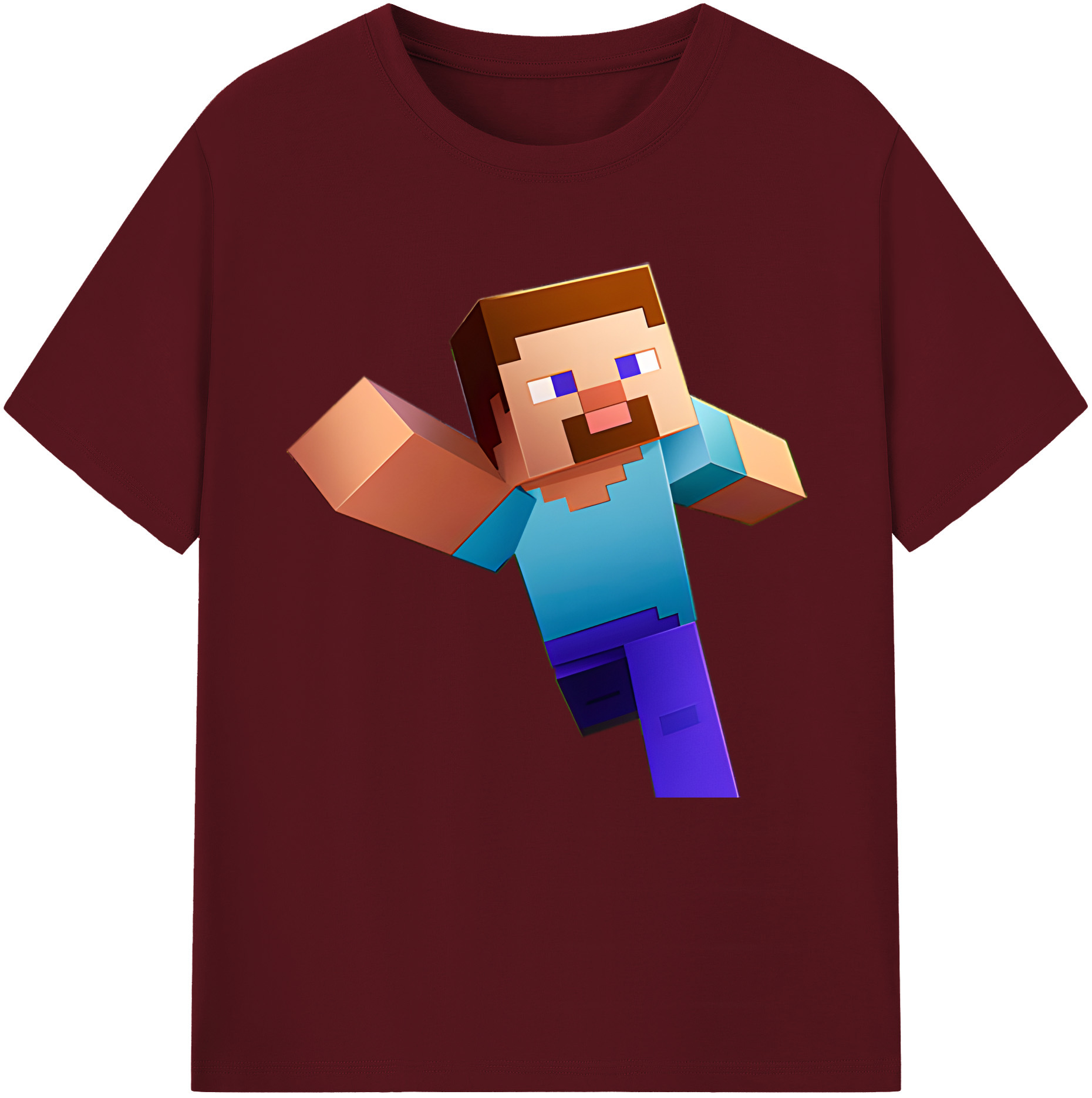 （画像用） マインクラフト ブロックの世界 Minecraft MC Block world 綿100％半袖Tシャツ（フロントプリント）